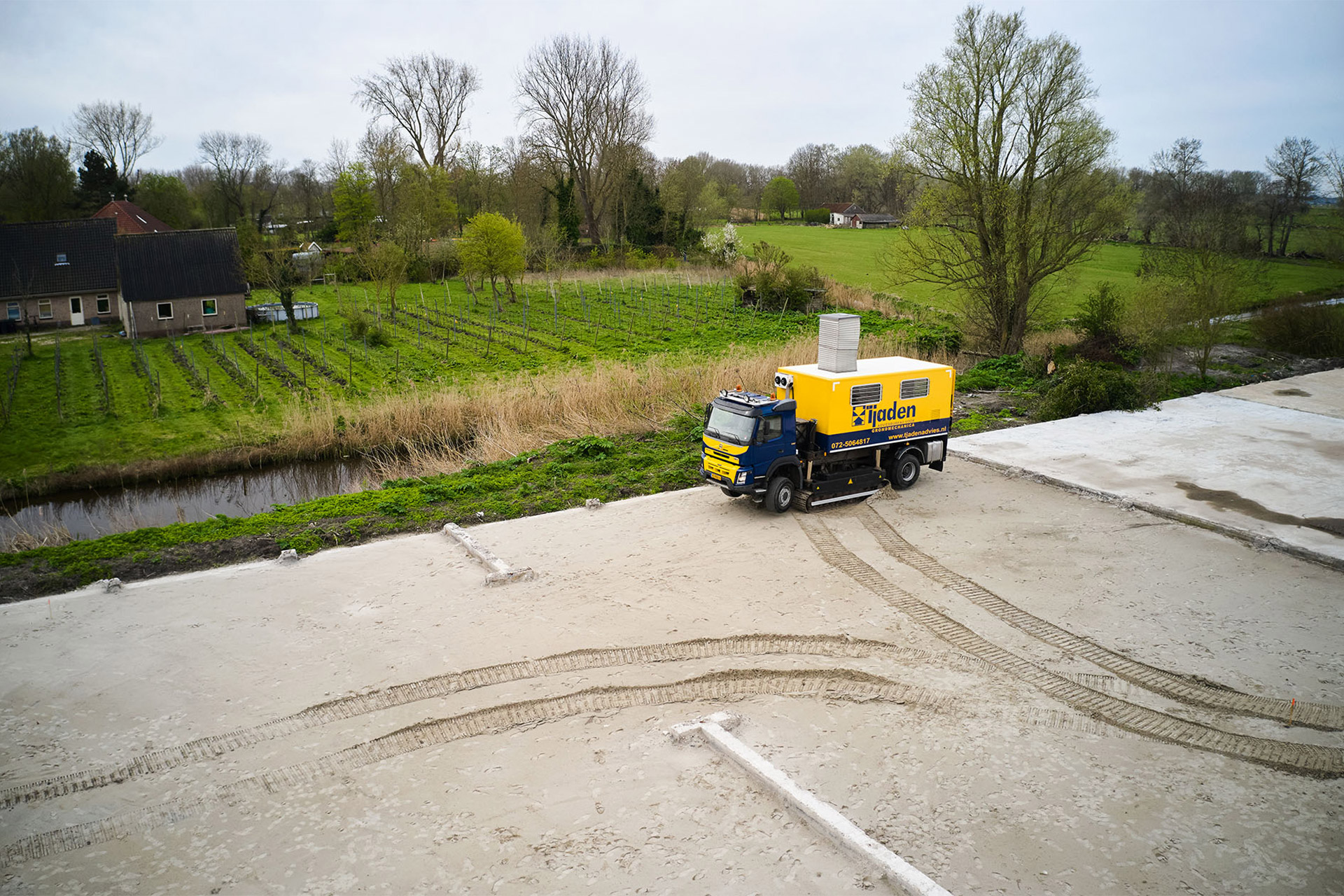 Sondeerwagen bouwplaats